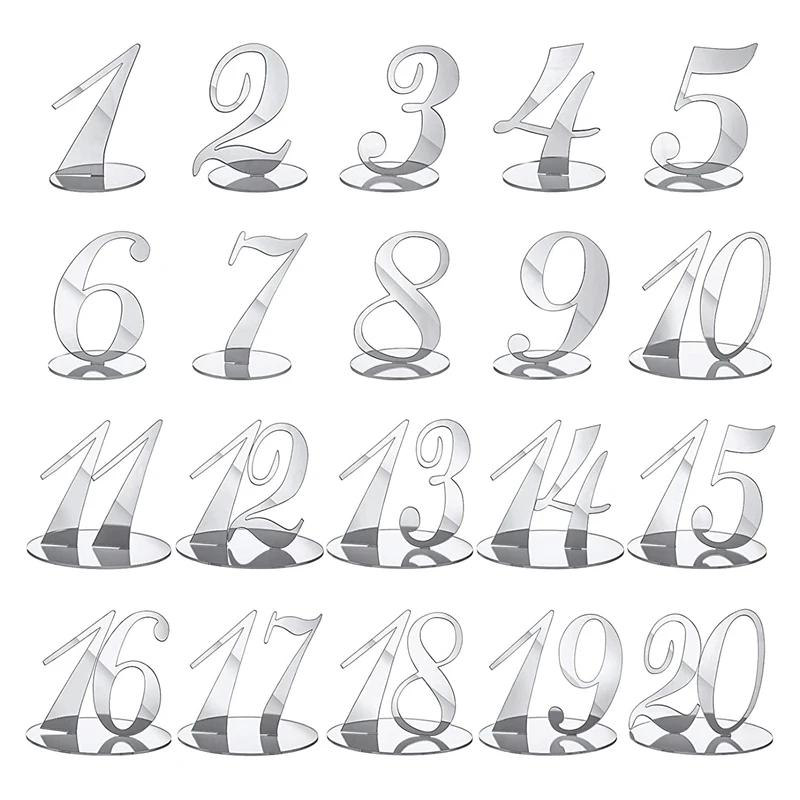 Table Numbers Wedding Table Numbers Acrylic Table Numbers For Wedding Table Numbers Stands For Wedding (Silver)